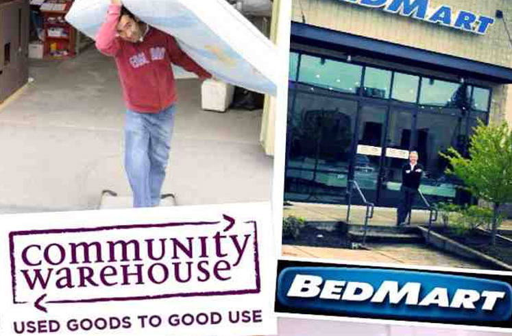 bedmart donates mattresses to community warehouse chair affair